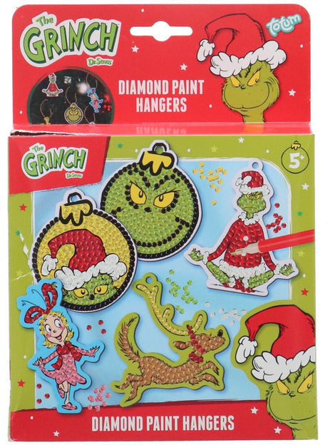 Totum le grinch pendentifs peinture diamant 5 pièces dont 1100 diamants | 2 pièces