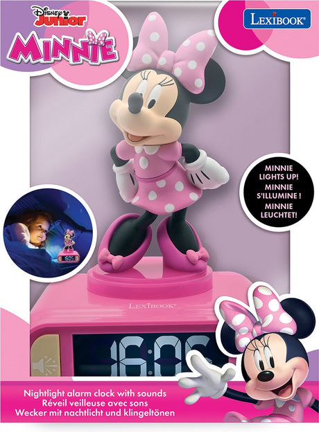 Réveil numérique Lexibook avec veilleuse et effets sonores Minnie 3D