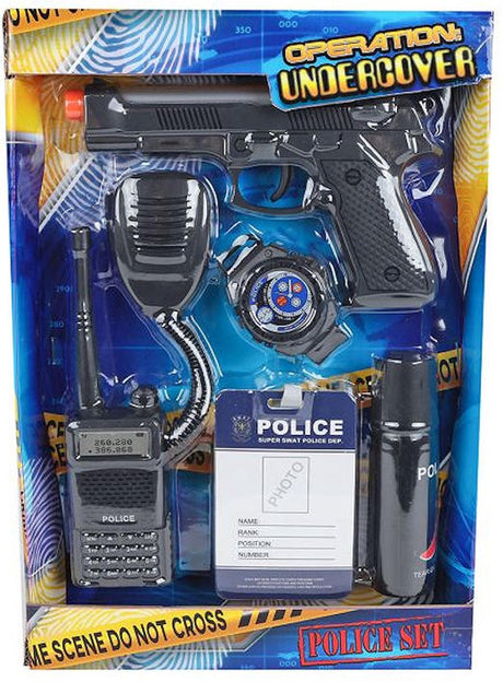 Ensemble de jeu de police avec pistolet 17 cm - 5 pièces - jeu de rôle.