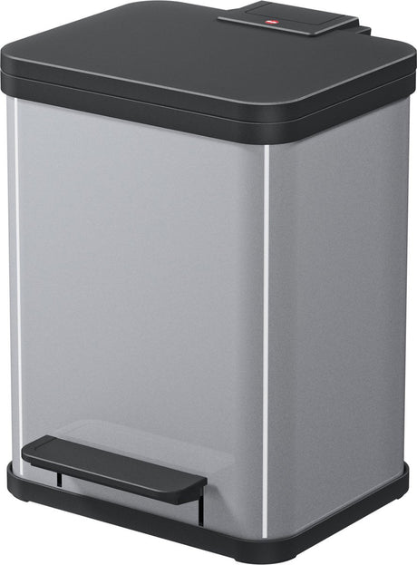 Hailo öko duo plus poubelle à pédale 2x9l gris métallisé