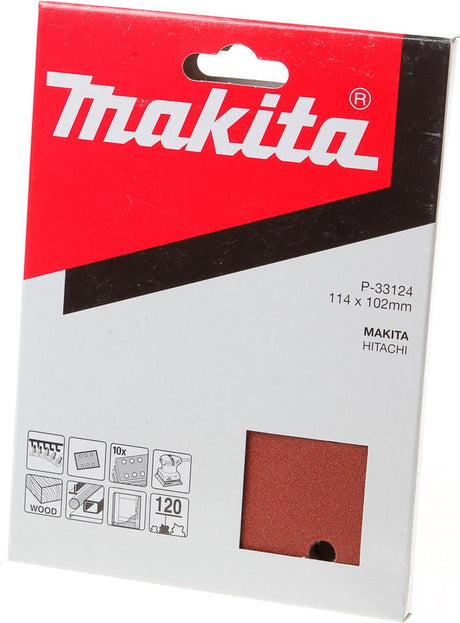 Makita accessoires feuille abrasive k120 114x102 rouge - p-33124