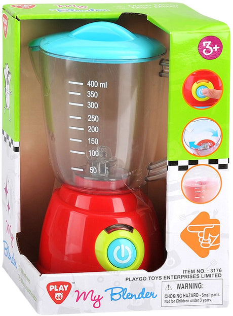 Mélangeur jouet Playgo avec accessoires lumineux et fruits - jouets de cuisine.