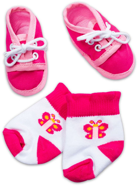 Chaussettes bébé nouveau-né chaussures violet-rose