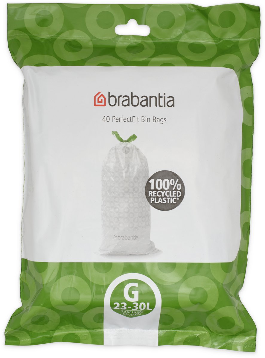 Sacs poubelle Brabantia perfectfit - 23 30 l - code g - 40 pièces