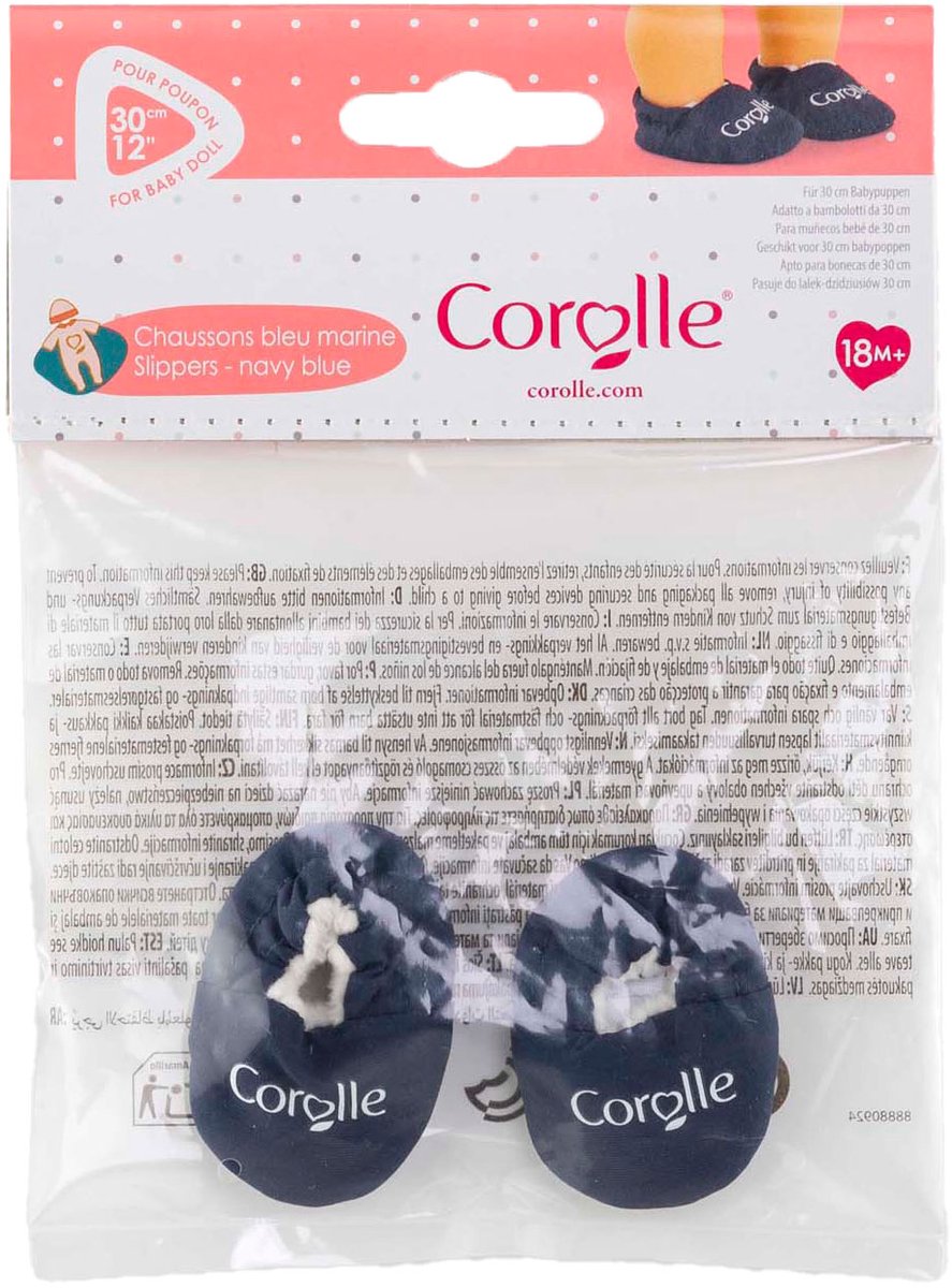 Chaussons Corolle bleu marine pour poupée bébé 30cm