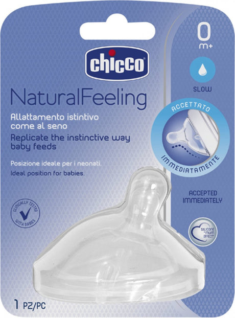 Chicco sucette 0m+ courbée silicone transparent