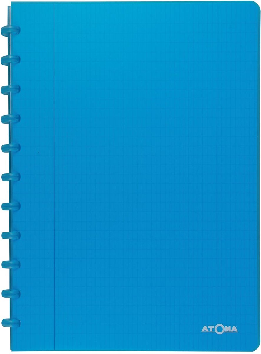 Carnet tendance Atoma, ft a4, 144 pages, à carreaux commerciaux, turquoise transparent