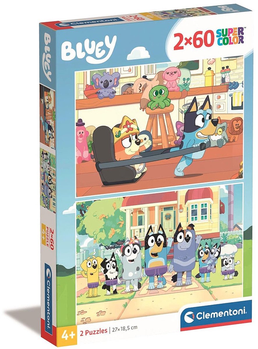 Clementoni puzzle super couleur bleu, 2x60 pcs.