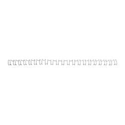 Reliure dos gbc wirebind 21 métal 6mm argent capacité 45 feuilles