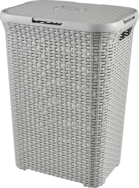 Boîte à linge style Curver - 60l - gris clair