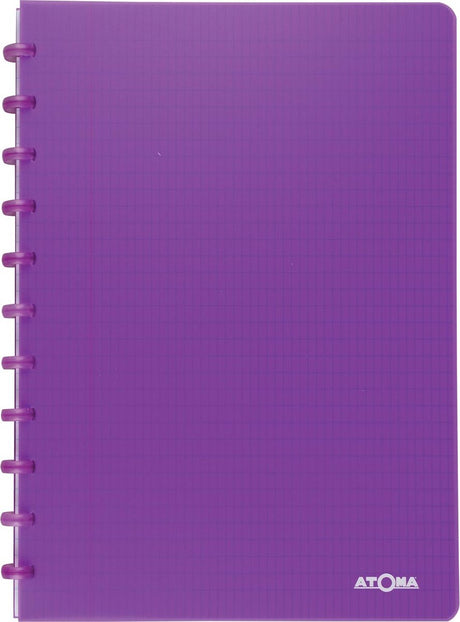 Atoma - carnet tendance - a4 - 144 pages - à carreaux commerciaux - violet transparent