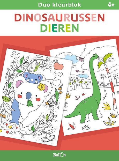 Duo de ballons color block, dinosaure et animaux. 4+