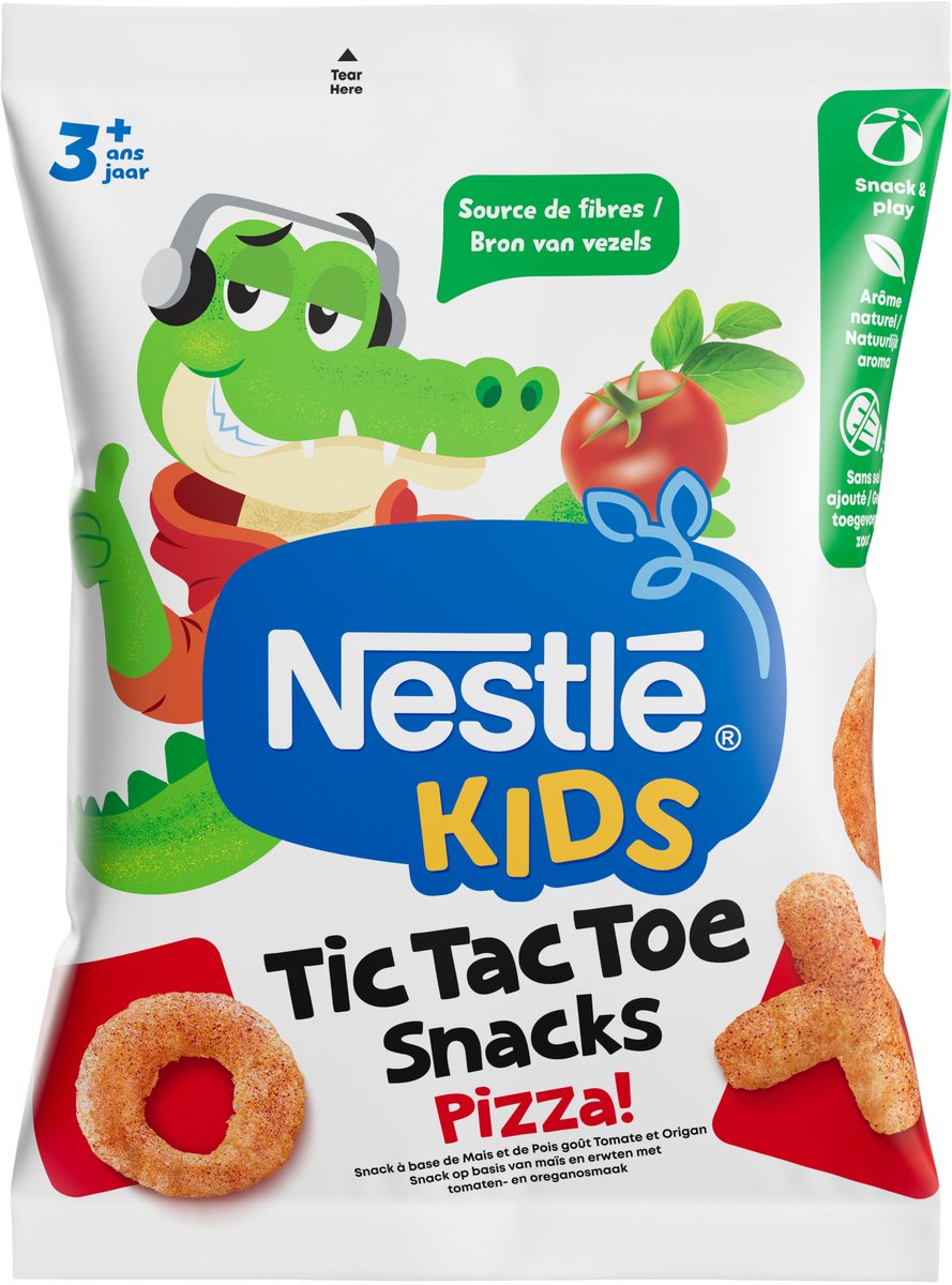 Nestlé Kids Tic Tac Toe Snacks Pizza - Snack pour tout-petits - 3 ans et plus - 6 x 42 g