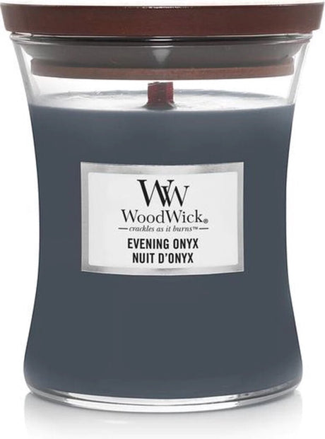 Bougie moyenne Woodwick - onyx du soir