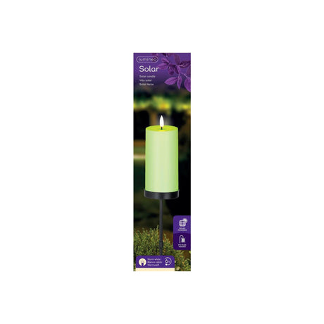 Bougie solaire Lumineo sur prise verte ø7xh117cm