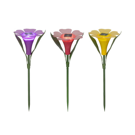 Lumineo lampe solaire enfichable fleur plastique ø10xh30cm