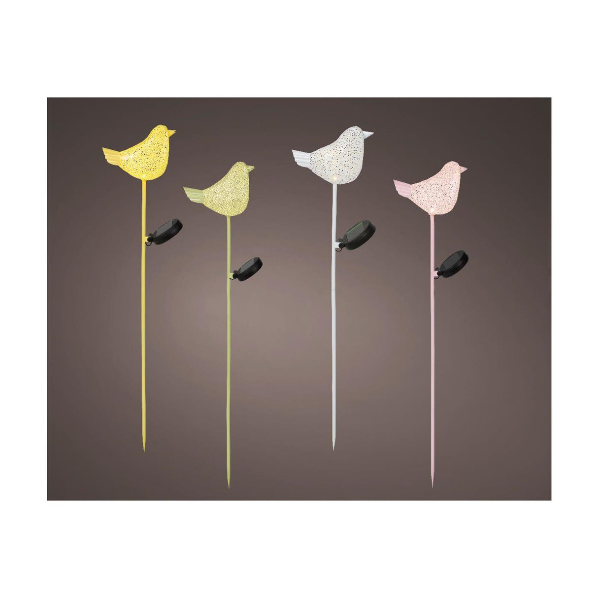 Lumineo lampe solaire enfichable oiseau métal 13,5x7x80cm