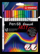 Stabilo pen 68 pinceau - feutre - arty - set de 18 pièces