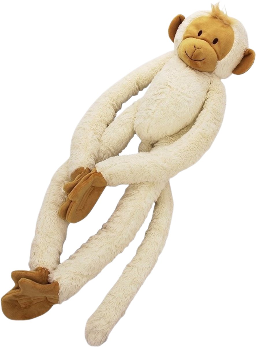 Happy horse hangende aap knuffel 45cm - wit - baby knuffel