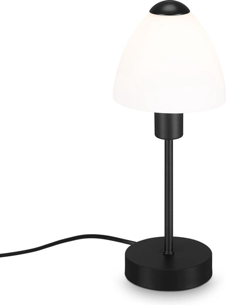 Briloner - manino - lampe de table - 40 w - ip20 - noir - métal-verre - excl. 1x e14 - ø 10 cm