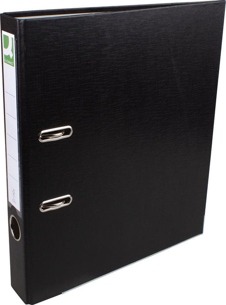 Classeur Q-connect, pour ft a4, en pp et papier, avec bord de protection, dos de 5 cm, noir
