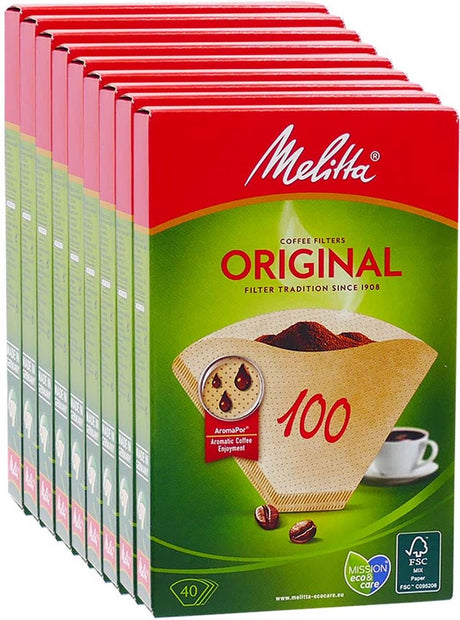 Melitta sacs filtrants classiques 100 40 naturel 9 paquets de 40 pièces