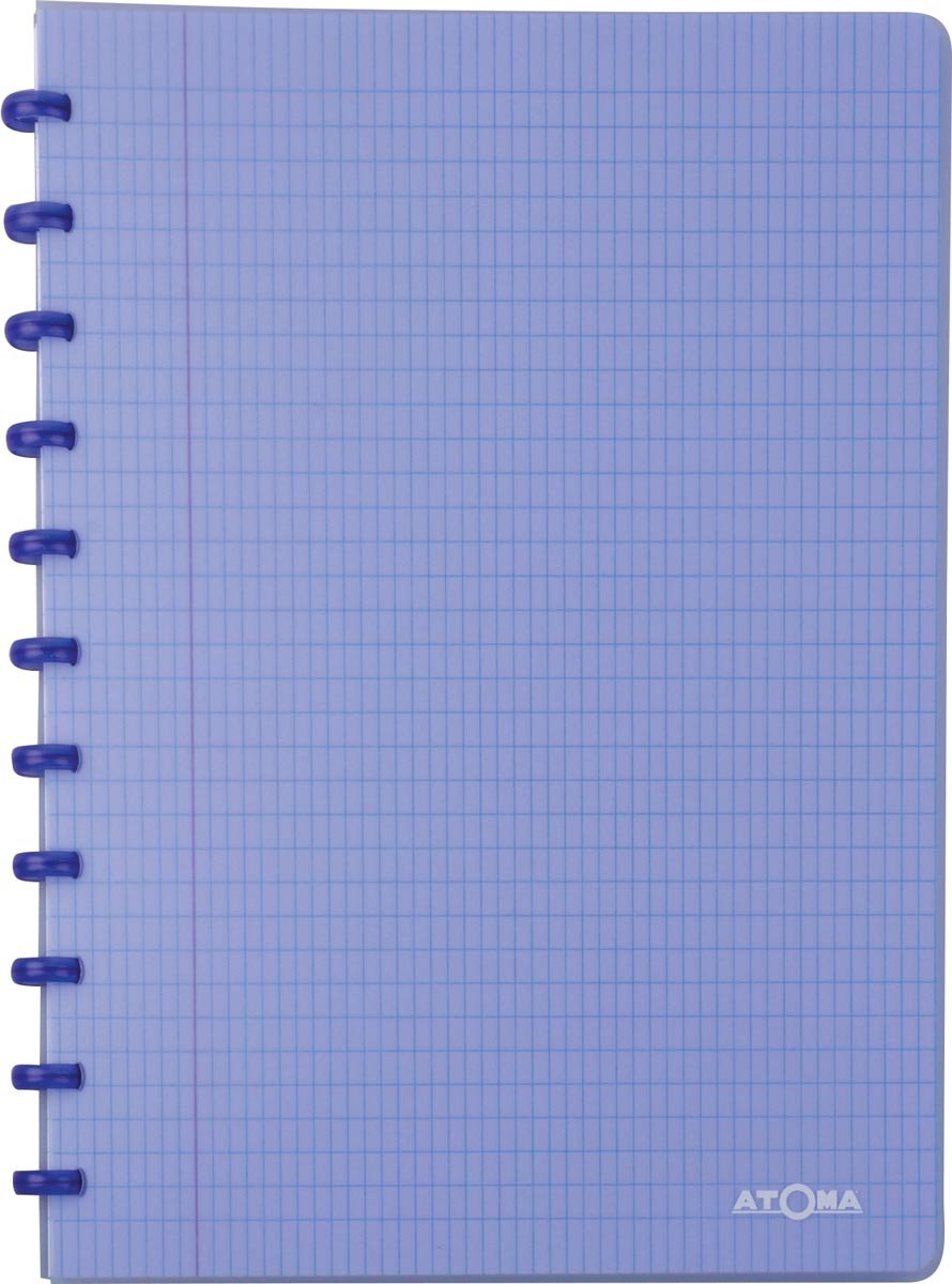 Carnet tendance Atoma, ft a4, 144 pages, à carreaux commerciaux, bleu transparent