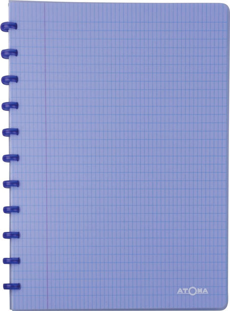 Carnet tendance Atoma, ft a4, 144 pages, à carreaux commerciaux, bleu transparent