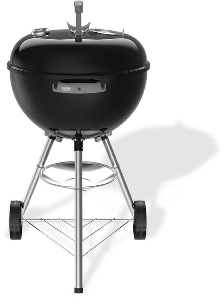 Bouilloire Weber bar-b - grille ø 47 cm - barbecue au charbon de bois - noir - bac à cendres - 2 roues résistantes aux intempéries - thermomètre à couvercle - 2 crochets à outils - résistant aux rayures et à la rouille
