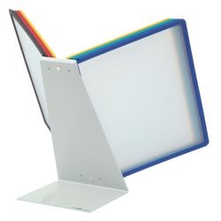 Support de table durable | tôle d'acier gris clair, RAL 7035 | 20 panneaux de visualisation DIN A4 | avec cadre profilé | 1 pièce - 569900 569900