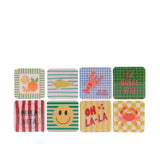 Dessous de verre Decoris avec imprimé bois 9,5x9,5x0,5cm