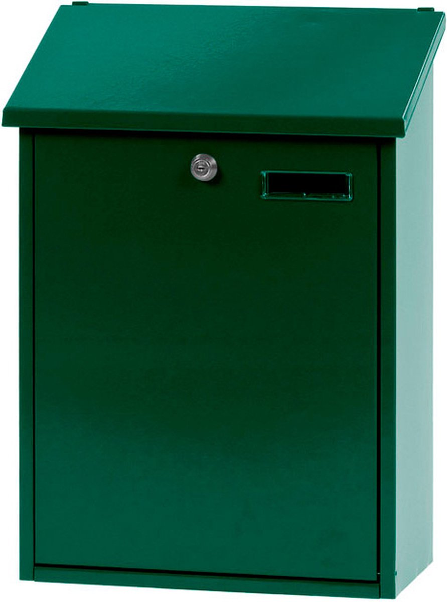 Partie en V - boîte aux lettres murale sebastian - acier galvanisé peint par poudrage - vert - boîte aux lettres