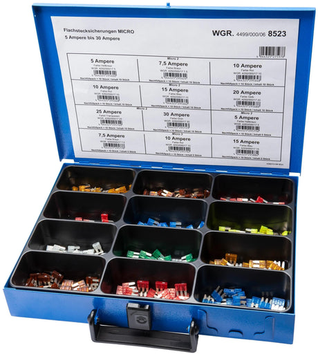 Assortiment de fusibles Dresselhaus fiche banane 8523 fusibles à lame assortis. micro 2+3