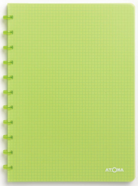 Carnet tendance Atoma - a4 - 144 pages - carreaux 5 mm - vert transparent - 1 pièce