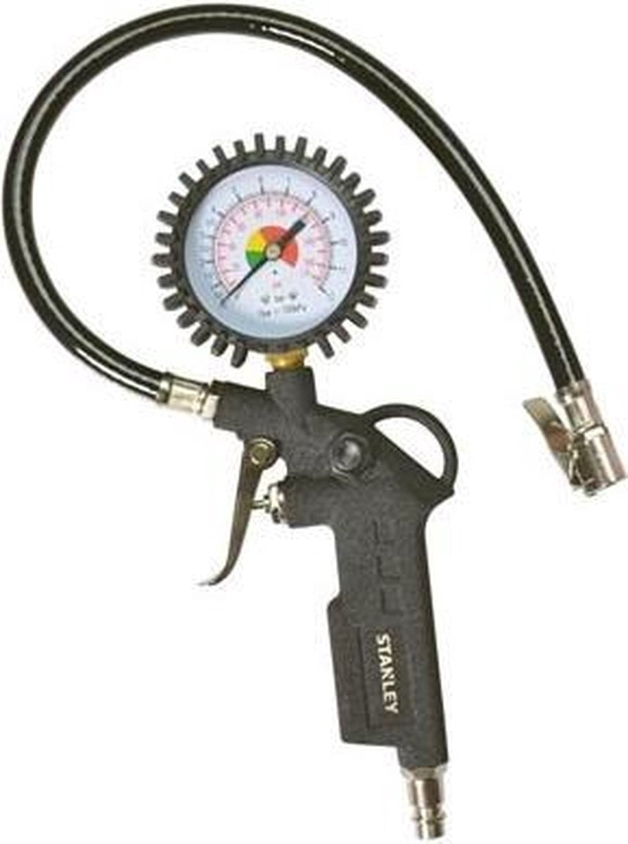 Pistolet de gonflage de pneus Stanley 150533xstn - soufflette 10bar - avec manomètre - accessoires compresseur