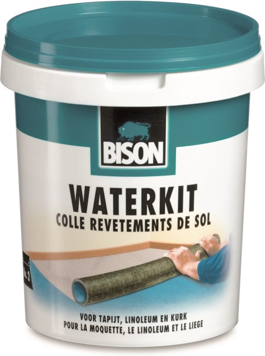 Mastic à eau Bison seau 6 kg, colle à base d'eau, pour revêtements de sol, sans solvant