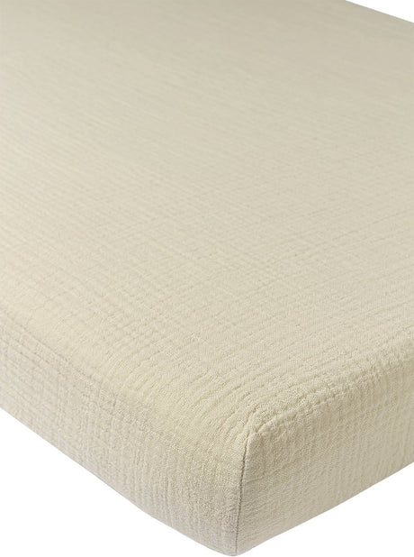 Meyco baby uni drap-housse lit junior - prélavé hydrophile - sable doux - 70x140cm