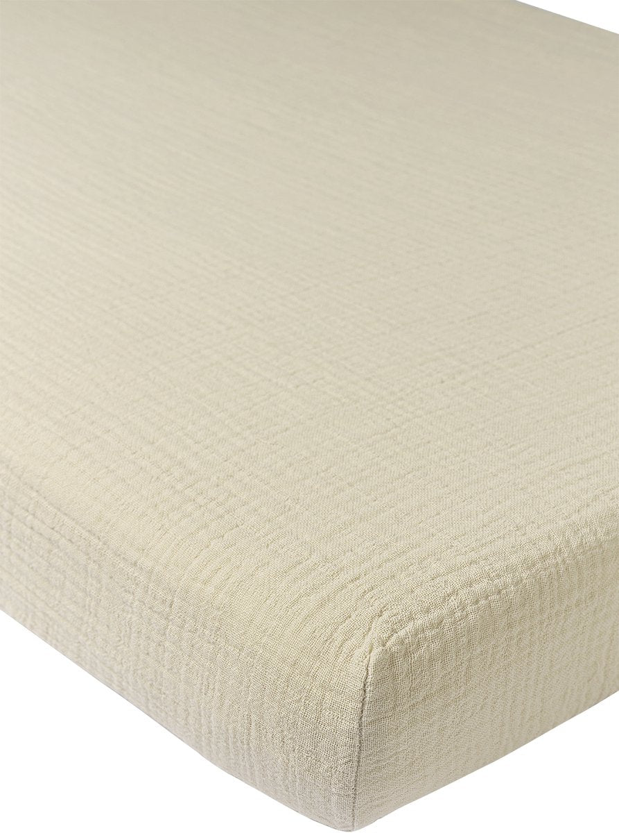 Meyco baby uni drap-housse berceau - hydrophile prélavé - sable doux - 60x120cm