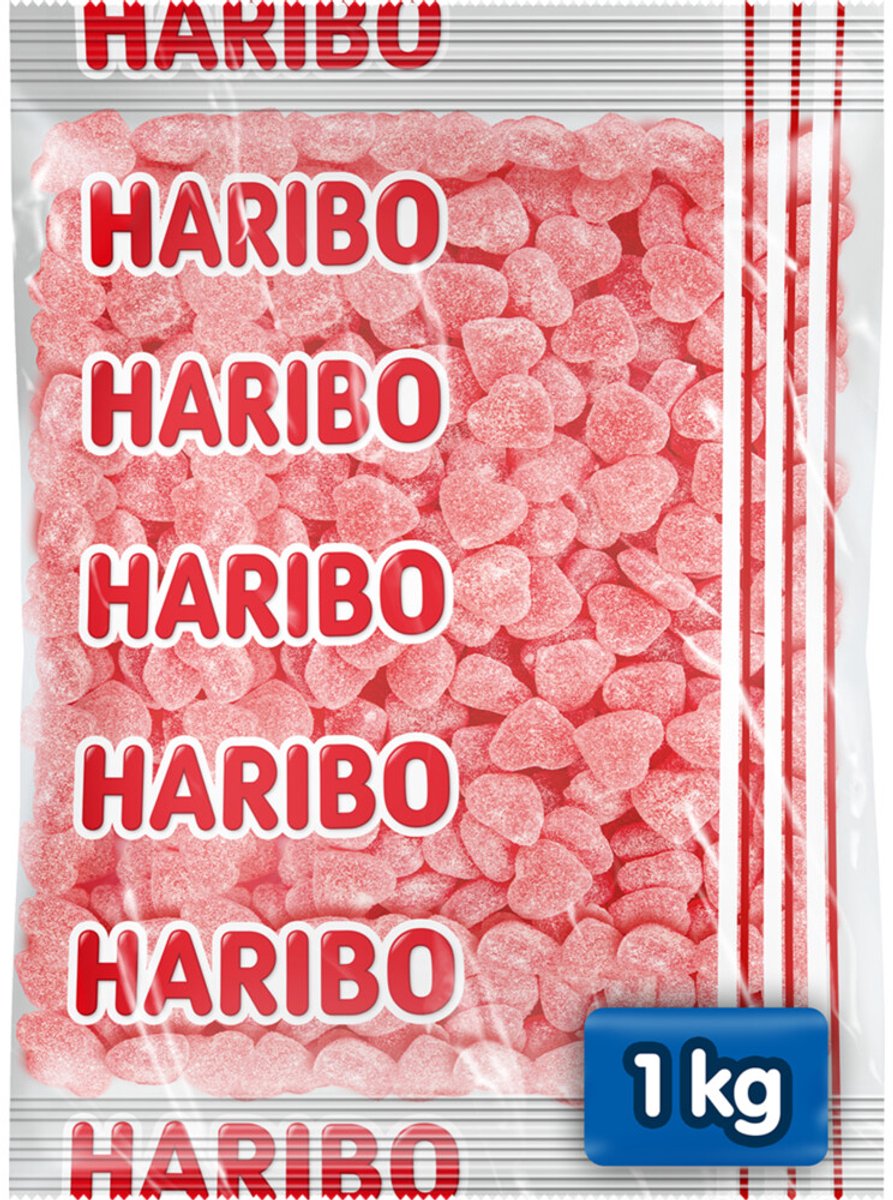 Haribo coeurs de framboise - bonbon - sachet 1kg