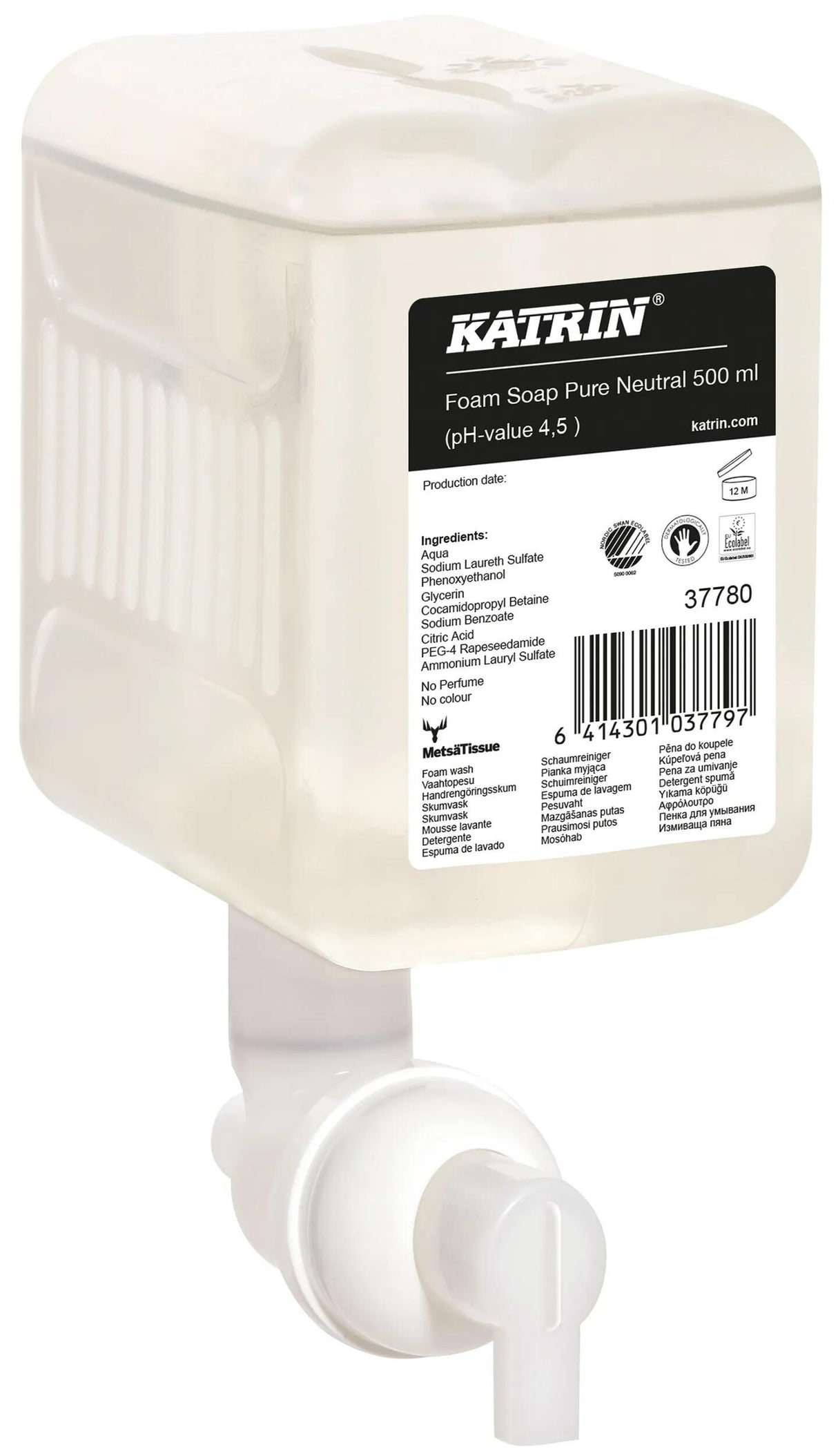 Katrin savon mousse nettoyant pour les mains mousse de lavage pour les mains neutre pure 500ml nordvlies