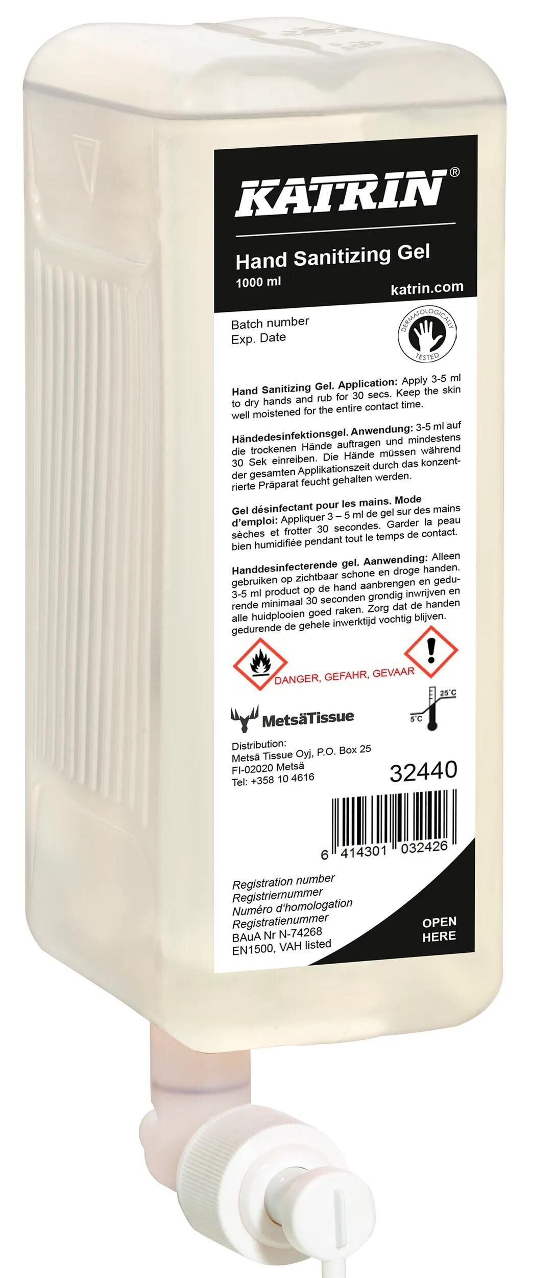 Gel désinfectant pour les mains Katrin Gel désinfectant pour les mains 1l.
