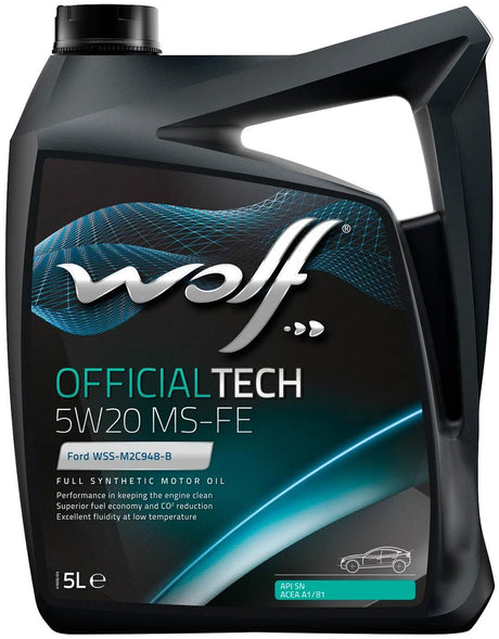 Huile moteur Wolf officialtech ms-fe. huile moteur 5w20 5l off.tech ms-fe