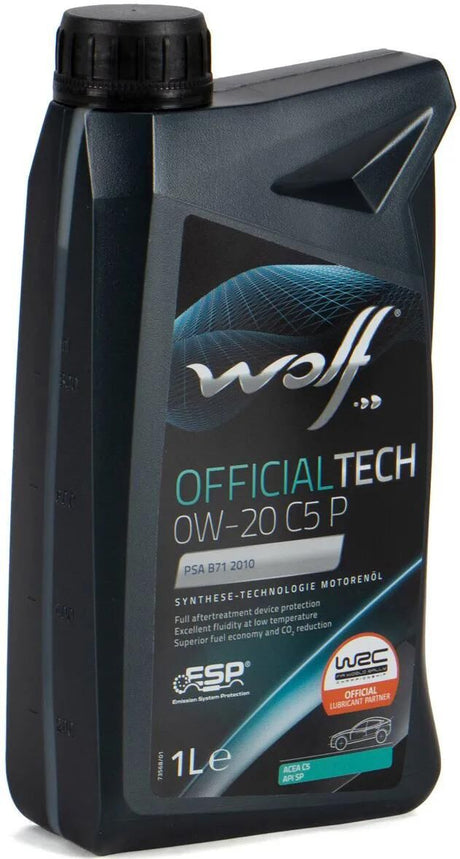 Huile moteur Wolf OfficialTech C5P. huile moteur 0w20 1l offi.tech c5p