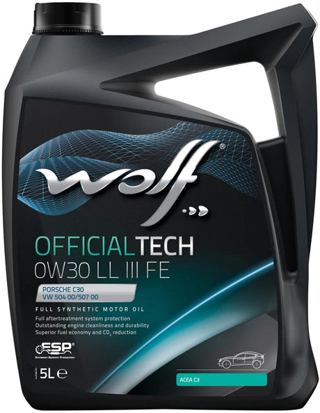 Huile moteur Wolf officialtech ll iii fe. huile moteur 0w30 5l off.tech ll iii fe