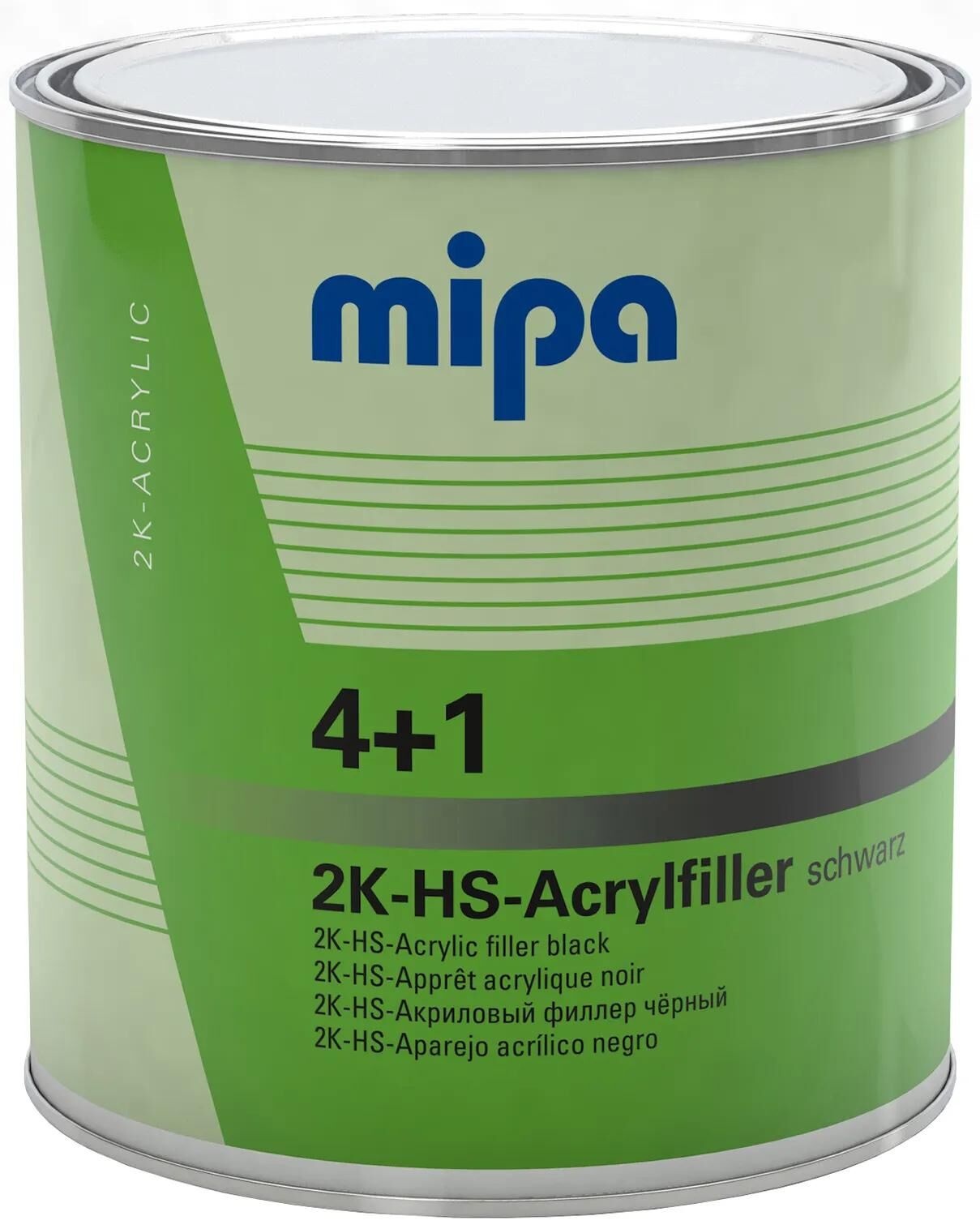 Mipa mastic acrylique 4+1 hs 4+1 filtre acrylique hs 3l noir
