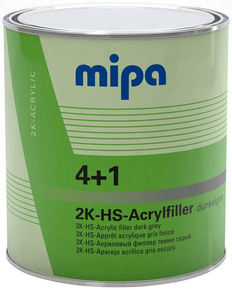 Mipa mastic acrylique 4+1 hs 4+1 filtre acrylique hs 3l gris foncé