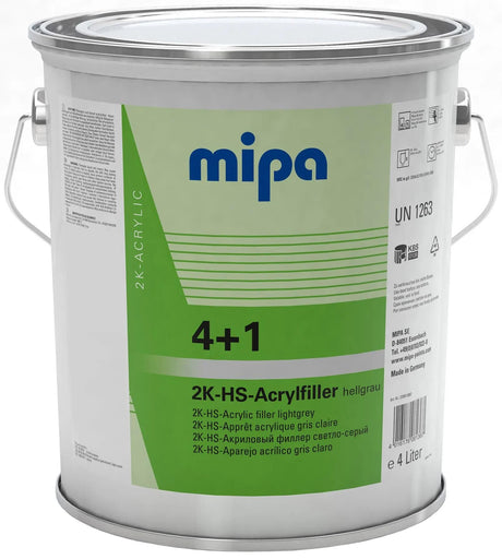Mipa mastic acrylique 4+1 hs 4+1 filtre acrylique hs 4l gris clair