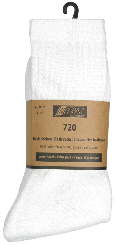 Nitras sécurité chaussettes nitras basic basic-socks we gr.39-42 nitras 1pk avec 5 paires