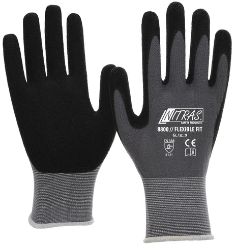 Nitras sécurité gant tricoté fin nitras ajustement flexible taille de gant 9 tricot gris sw ajustement flexible