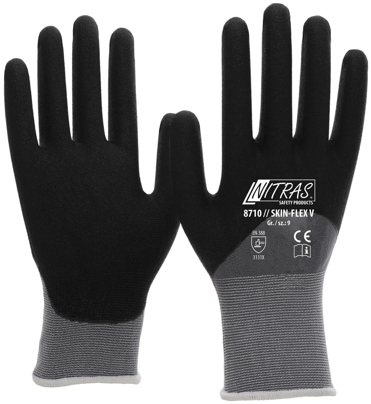 Nitras sécurité nitras gant tricoté fin peau flex v gant taille 7 peau flex v
